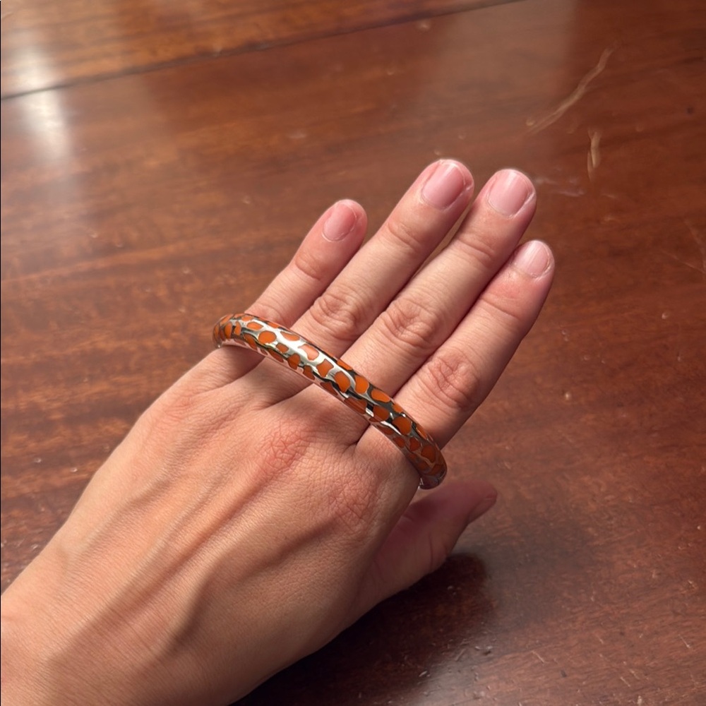 Angelique de Paris Sterling Silver (925) Orange Bangle Bracelet